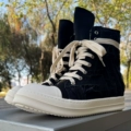 Black Canvas High-Top Tassel Sneakers