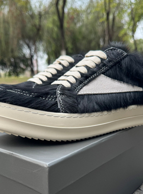 2025 ss RO FABLED 黑色马毛低帮鞋真皮男鞋个性潮鞋系带单鞋女