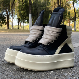 男鞋 厚底真皮高帮鞋 FABLED 女 2024ss 倒三角厚底鞋 欧美潮鞋