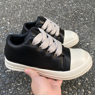 厚底黑白板鞋 FABLED低帮鞋 真皮男鞋 面包鞋 2023ss秋欧美潮款