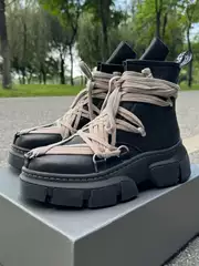 2024 Ro Fabled Martin Boots Genuine Leather Men's Boots European and American Trendy Boots Thick-Soled Lace-Up Unique Women's Boots Black