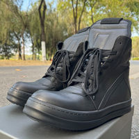 European Station trendy shoes, high-top shoes, men's black and white RO FABLED inverted triangle thick-laced casual shoes, height-increasing genuine leather boots thumbnail 3
