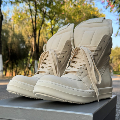 ROFABLED倒三角真皮高帮鞋男