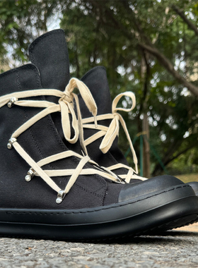 2025 ss RO FABLED 帆布高帮鞋黑色五芒星男鞋系带透气大码休闲鞋