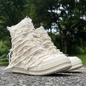 潮鞋ROFABLED帆布鞋高帮鞋潮