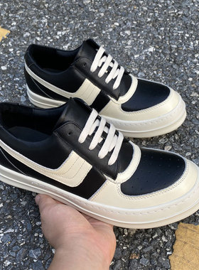 欧美潮鞋2025ss真皮RO FABLED大钩子低帮鞋男鞋拼色系带厚底休闲