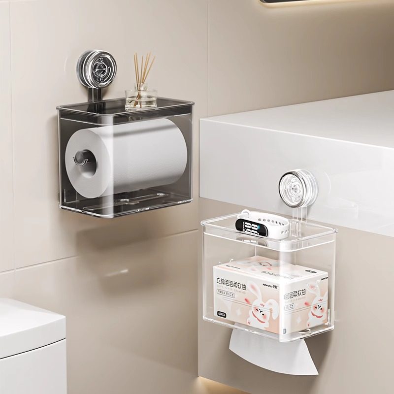 吸盘壁挂式纸巾盒卫生间厕纸盒