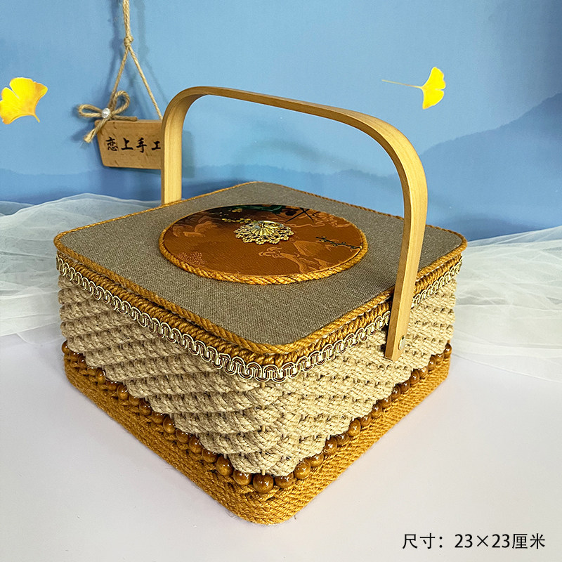 2025复古中式布艺月饼礼盒