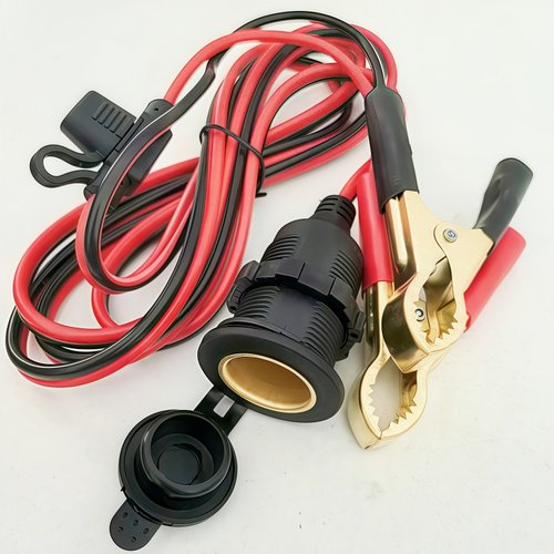 货车烧水电饭锅插座带保险汽车充气泵大功率点烟器母座转换电瓶夹