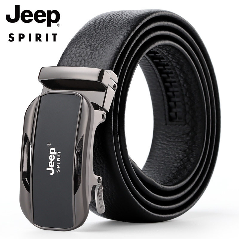 jeep吉普皮带男自动扣中青年男士商务休闲正品头层牛皮裤腰带时尚