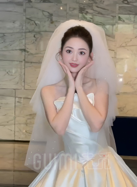 多层蓬蓬珍珠头纱新娘婚纱头饰