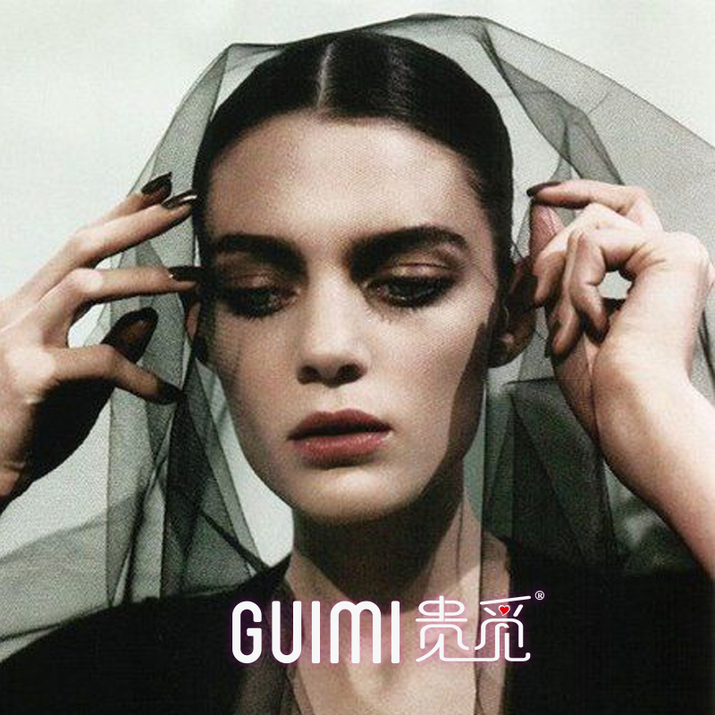 摄影样片黑色硬纱万圣节造型头纱