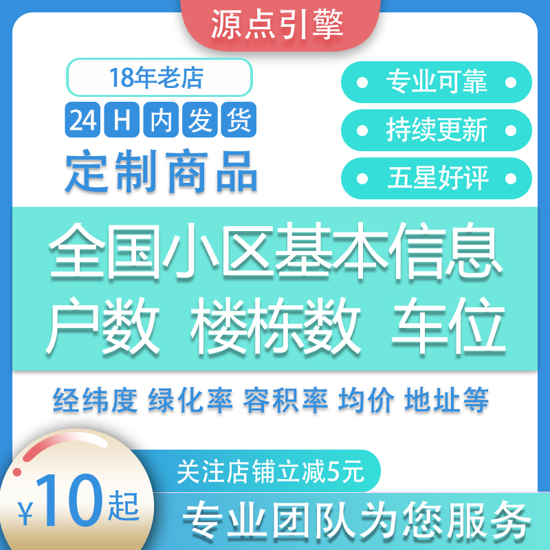 全国已建成小区数据户型名称均价