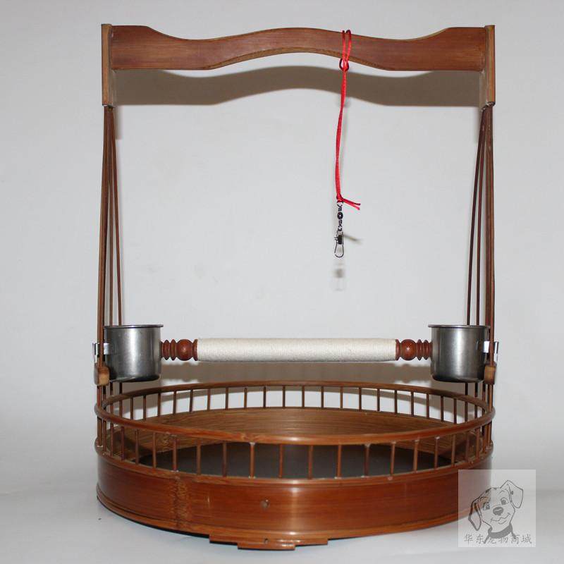 画眉八哥鹩哥鹦鹉鸟架原色紫竹大欧精品抛光鸟笼靛颏蜡嘴鸟架亮架