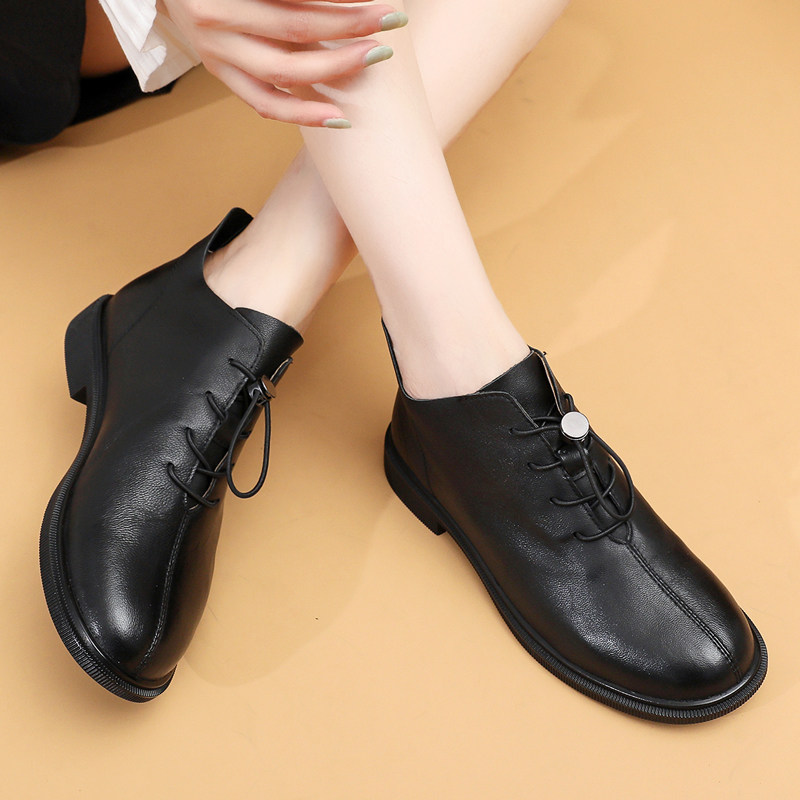 软底一脚蹬防滑透气休闲短靴百搭休闲鞋2025英伦风舒适羊皮马丁靴