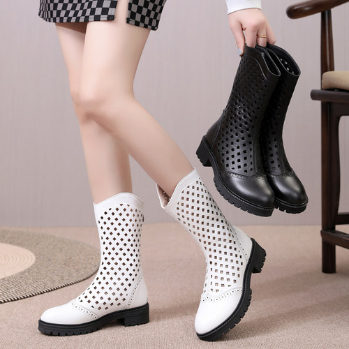 凉靴时尚后拉链外出穿搭妈妈鞋41