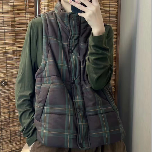 复古立领保暖背心外套