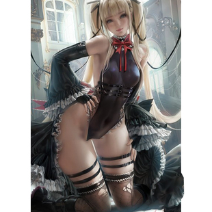 魅色新款乳胶氨Cosplay动漫玛丽·萝丝 亮面塑身D23漫展套装定制