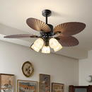 高端大气高级客厅餐厅静音中古风法式 吊扇灯侘寂风 复古风扇灯美式