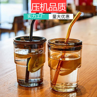 Bamboo 網(wǎng)紅壓機(jī)竹節(jié)杯玻璃隔熱吸管杯創(chuàng)意水杯 Cup Glass