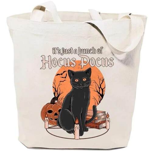 Its Just A Bunch of Hocus Pocus Halloween Canvas Tote Bag f