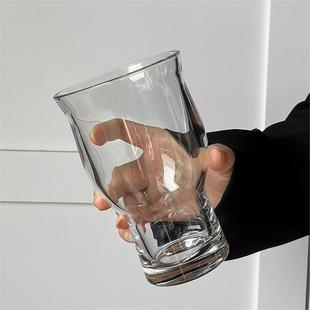 網(wǎng)紅寬口玻璃杯美式 Wide Glass 果汁咖啡啤酒杯新款 Mouth