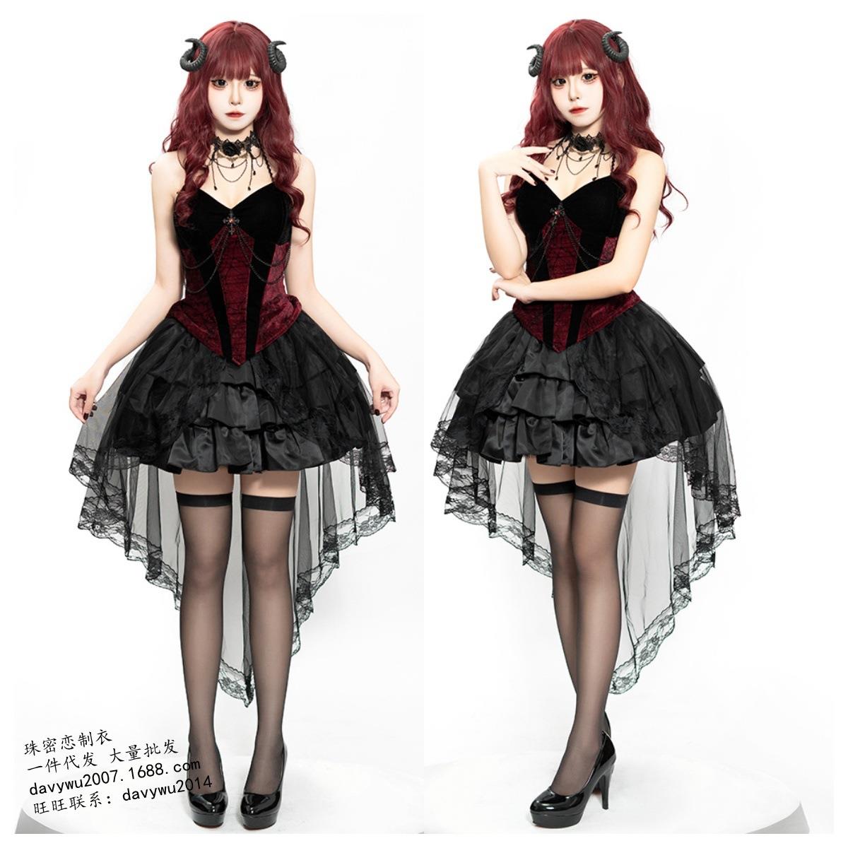 Strapless dress, vampire, ghost bride outfit吊带裙吸血鬼鬼装