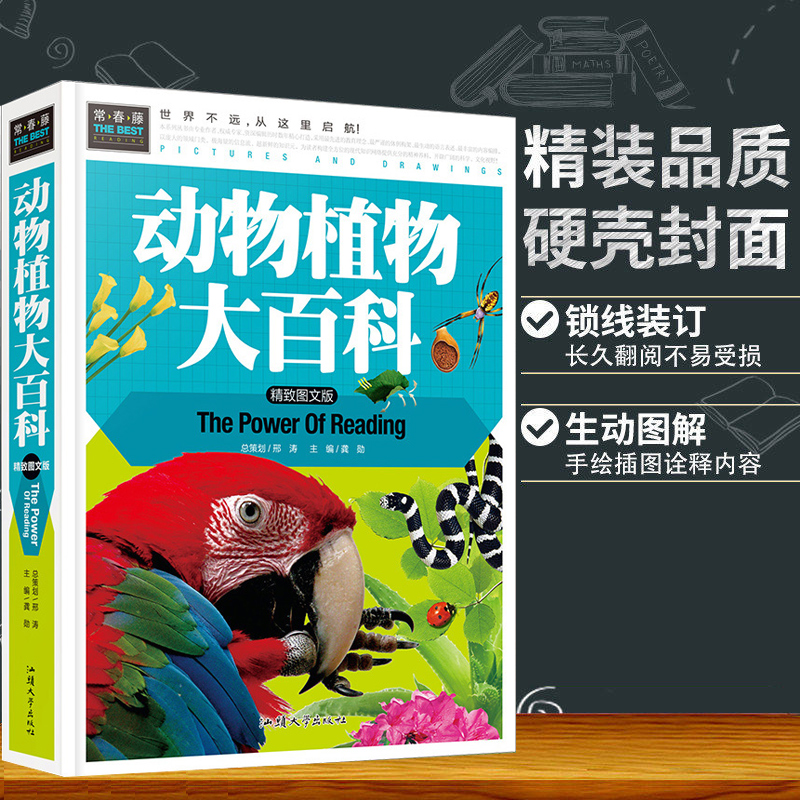 动物植物大百科精致图文版动物世界植物百科全书6-12岁昆虫百科全书奇妙大百科科普大全彩图小学生课外书阅读书籍