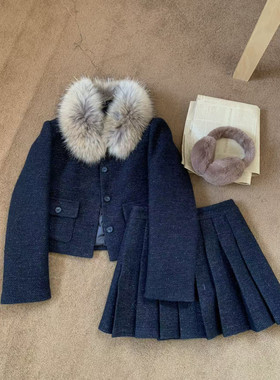 25冬季貉子毛领羽绒外套两件套