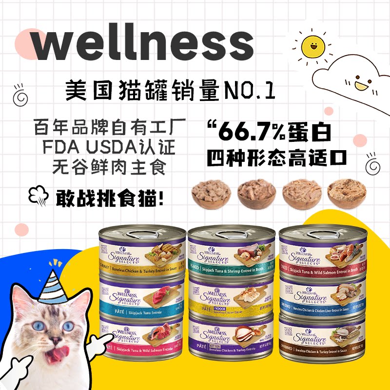 仲夏夜 wellness core猫罐头成猫幼猫补充营养高适口湿粮发腮零食
