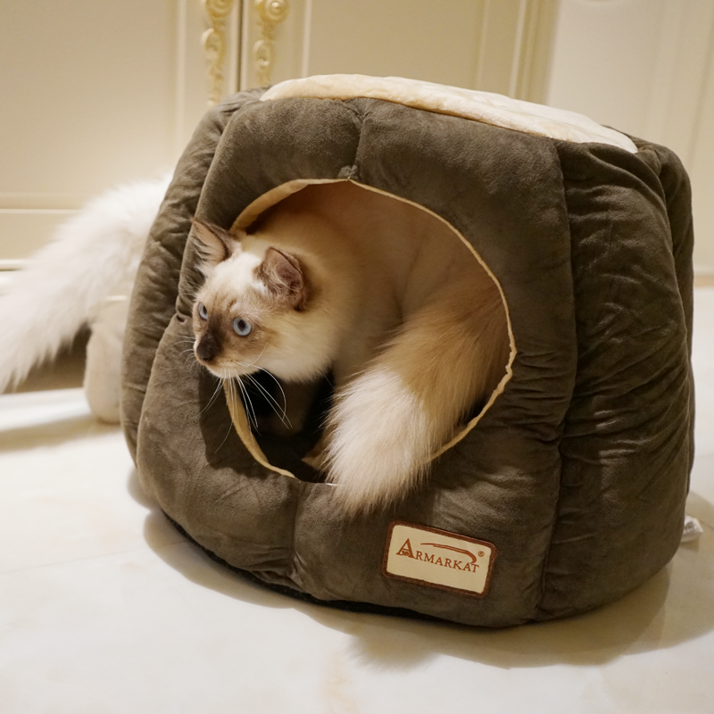 仲夏夜 棕色帐篷 猫窝狗窝睡袋猫垫宠物窝泰迪比熊猫咪保暖用品