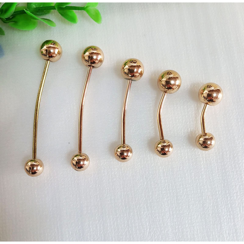 韩版一字弯杆金属棒螺纹可旋转衣服袖口装饰西装衬衫弧形螺丝袖扣