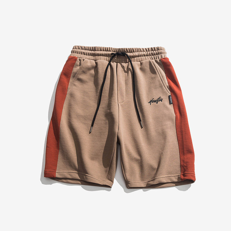 美式休闲运动毛圈针织卫裤短裤男宽松夏季五分裤学生潮流纯棉百搭