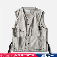 Ami 咔叽 chức năng gió nhiều túi dụng cụ vest nam Mỹ retro bf gió không tay áo khoác ngoài mặc vest thủy triều - Dệt kim Vest áo vest khoác nam