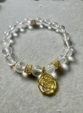 天然白水晶手链轻奢小众精致设计串珠简约手串女款高级感水晶手串