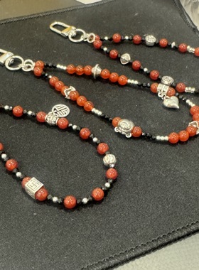 天然红玛瑙手机链女款平安奢华原创设计手碗挂绳天然水晶手机挂绳