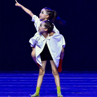 这世界有那么多人演出服白衬衫现代舞宽松上衣练功服艺考爵士舞蹈