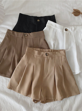 women clothes白色休闲西装短裤女新款夏季薄款小个子高腰显瘦a字