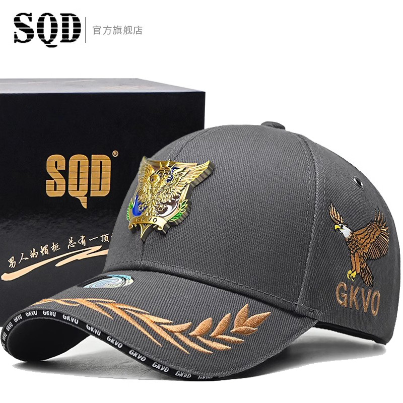 SQD 新款潮大头围高端男士帽子秋冬棒球帽硬顶时尚鸭舌帽户外运动