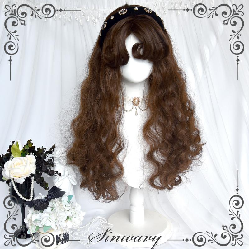 斯万家-复古蓬松羊毛卷中分刘海长卷发假发女