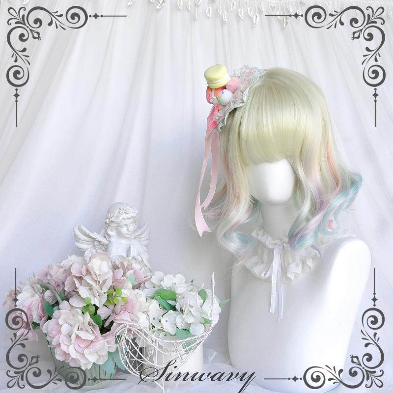 斯万家-甜嗞彩色lolita梦幻马卡龙渐变甜蜜庆典短假发-|极光彩虹|,模玩/动漫/周边/娃圈三坑/桌游,lolita洛丽塔假发,淘宝优惠券,粉丝福利购,淘宝优惠卷