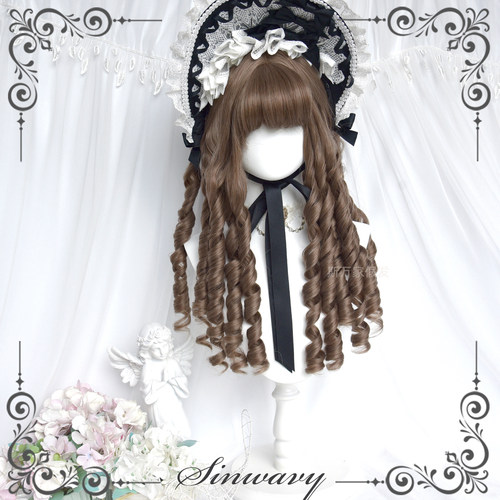 【8.22新】lolita华丽万用罗马卷DOLL感优雅亚麻棕假发-|珍奇屋|