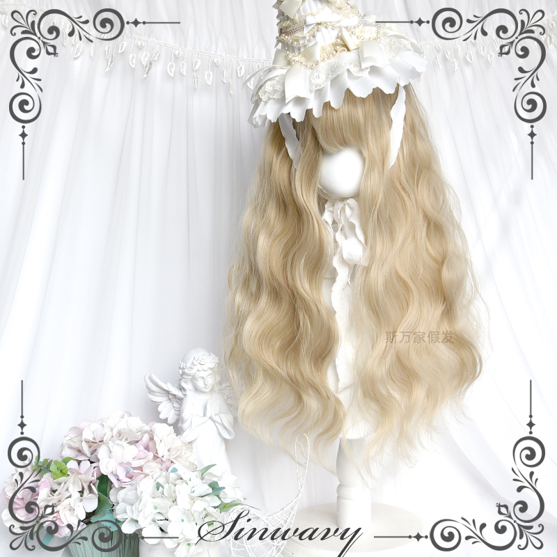 斯万家-洛丽塔米金色羊毛卷优雅系lo万n配蓬刘海假发-|牧羊少女|