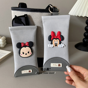 可爱卡通自动闭合可挂包旅行太阳镜近视眼镜盒眼镜袋墨镜收纳包