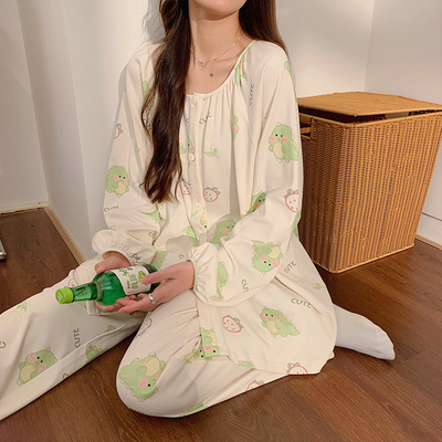 氛围感睡衣女生秋冬纯棉新款套装