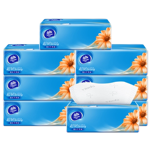 维达纸巾抽纸6包家用实惠装餐巾纸大尺寸纸抽卫生纸无香面巾纸