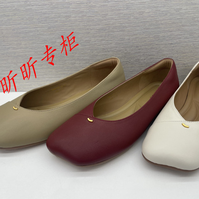 碟愫芭蕾舞平底鞋女苹果头单鞋