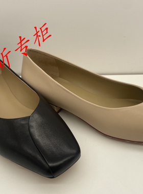 le saunda莱尔斯丹女鞋2025年春季通勤方头浅口平底单鞋女6M12301