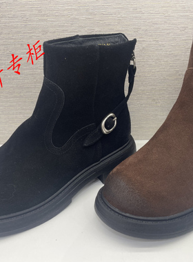 tigrisso蹀愫女鞋2025冬季西部时装靴女圆头粗跟短靴子TA65788-50