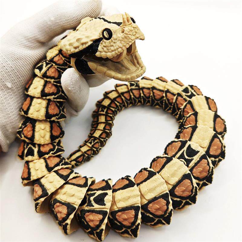 。3d打印立体关节响尾蛇摆件小朋友玩具模型手办创意礼品鱼缸造景